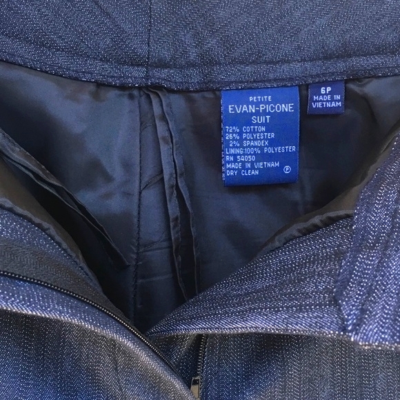 NEW 6P FULLY LINED EVAN PICONE GRAY GREY-BLUE PANT SUIT - Picture 7 of 8